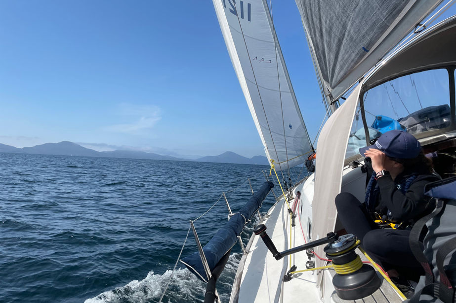 view of boat deck and blue waters
